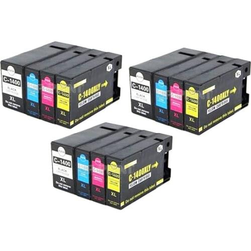 CISSPLAZA 12pcs PGI1400xl compatible ink cartridge for Canon MAXIFY MB2340 MB2040 MB2140 MB2740 C-1400XL PGI 1400XL