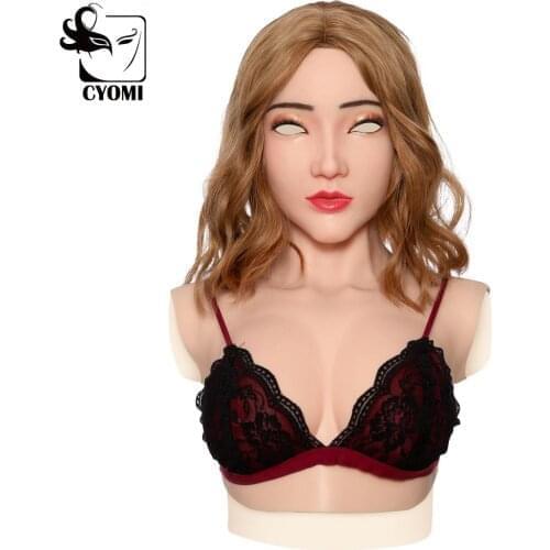 CYOMI Chriestine Style C Cup Baby Face Mask Silicone Breast Fake boobs Stage props For Drag Queen Transgender Crossdresser