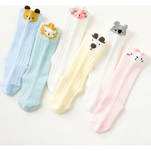 Baby Knee Highs Anti Slip Baby Socks Newborn Girls Boys Toddler Socks Long Tube Fox Cat Animal Infant Cotton Socks Kids