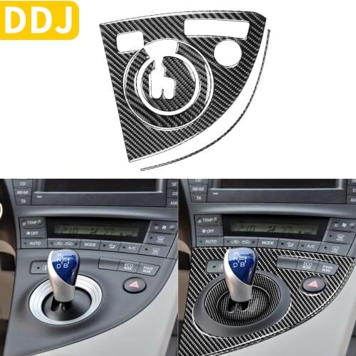 For Toyota Prius XW30 ZVW30 ZVW35 2009-2015 Plug-in Hybrid Carbon Gear Box Panel Sticker Shifter Trim Interior Car Accessories