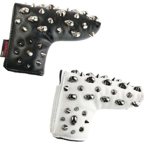 HELLO NRC Golf Club Headocvers 1Pcs Blade Putter Skull Rivet Waterproof PU Leather