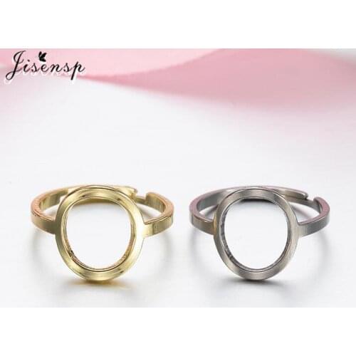 Fashion Geometric Hollow Round Adjustable Ring Minimalist Jewelry for Women Punk Circle Metal Rings Stainless Steel Accessories
