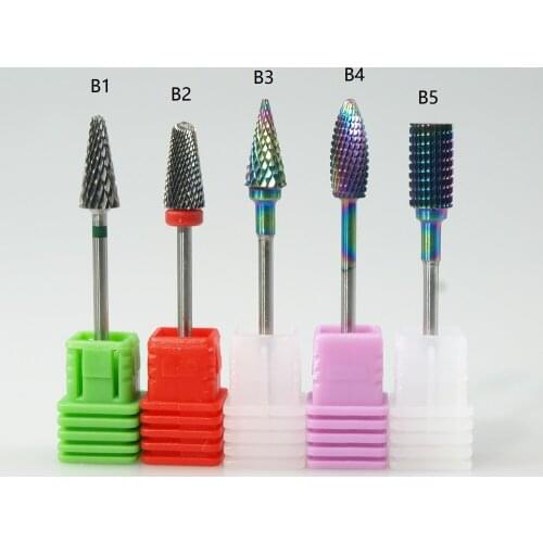 Easy Nail Nail Drill Bits Carbide Milling Cutters For Manicure Cuticle Remover Pedicure Drill Machine Bit 3/32" Rainbow bits