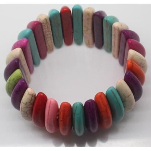 Mini. Oder is $7!Mini. order is $7!38x12mm Beautiful Multicolor Turquoises Bracelets Loose Beads 7.5"