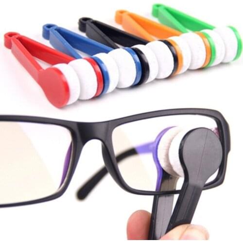 Mini Sun Glass Cleaning Brush Microfiber Eyeglass Wiper Glasses Spectacles Cleaner Brush Scratch Resistant Cleaning Tool