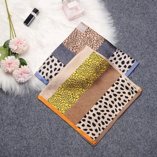 Fashion small square scarf 53CM spring autumn womens hair scarf hair accessories girl bandana bag handle silk scarf neck shawl