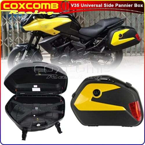 Yellow Motorcycle Side Cases 2pcs Side Pannier Boxes 20L Luggage Cargo for Suzuki Triumph Yamaha GSXR 600 750 1000 Bandit SV650
