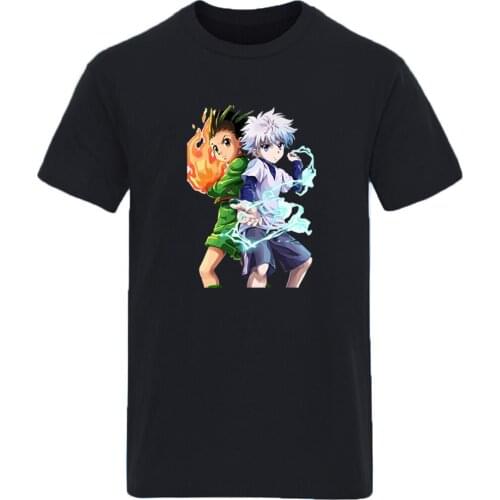 HUNTERXHUNTER Print Oversize Round Neck T shirt Mans Harajuku High Quality Leisure Hip Hop Plus Size New Arrival Homme Camisetas