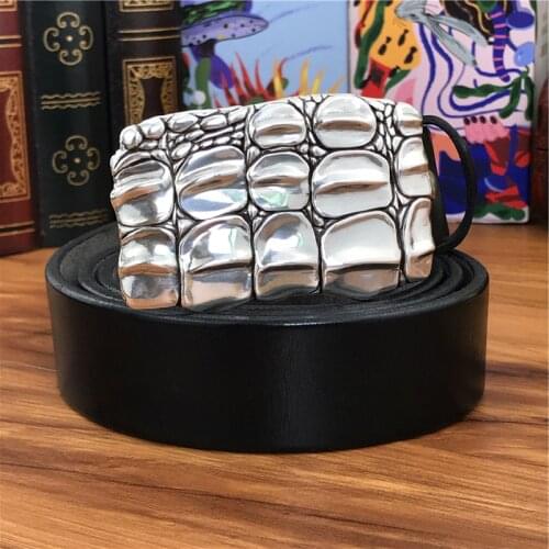 Luxury Metal Belt Buckle Super Thick Genuine Leather Belt Men Ceinture Homme Leather Belt Men Jeans Belt Male Strap Wide MBT0029