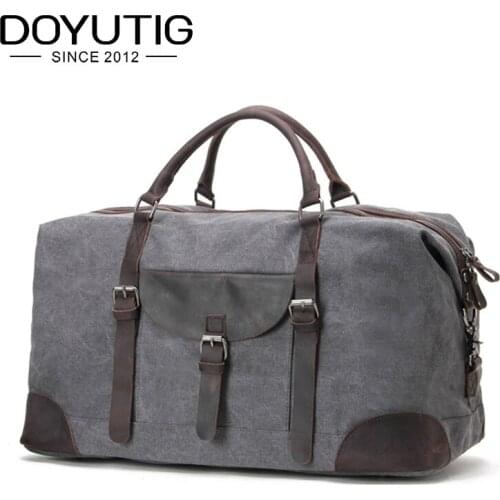 European Style Gray Color Men & Women Travel Hangbags Canvas Casual Big Totes For Trip Solid Color Large Capacity Bags G028