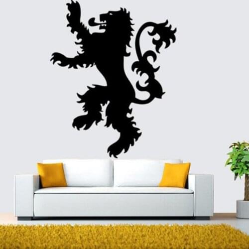 Stiker Dinding Desain lannister Lion Model Anti-Air, Dapat Dicopot C2008
