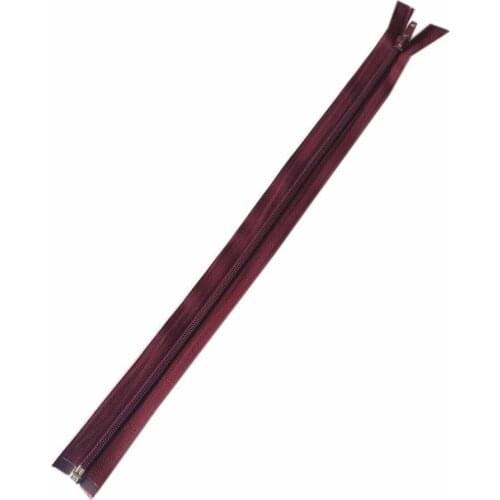 Dark Burgundy Color 40 Cm Plastic Teeth Zipper FD14