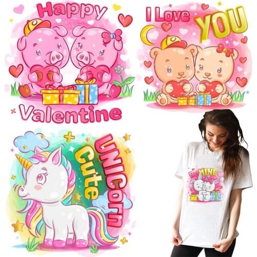 Cute Animals Bear Patches Unicorn Thermal Stickers on Clothes Iron-on Transfers for Clothing Thermoadhesive Patch Diy Applique