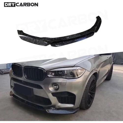 Dry Carbon Fiber Front Lip Chin Spoiler For BMW X5M F85 X6M F86 2015 -2018 Forged Carbon V Style Head Bumper Shovel Protector