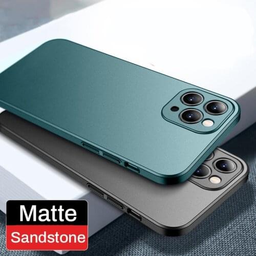 Ultra-Thin Matte Camera Protection Phone Case For iPhone 12 11 Pro Max X XS Max 7 8 Plus 12 Mini Solid Color Hard PC Back Cover