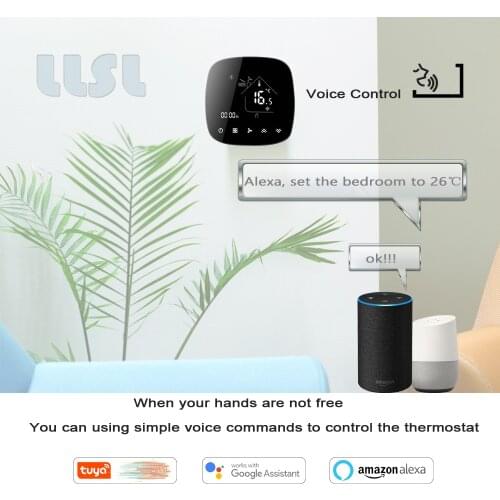 Smart thermostat alexa Tuya wifi 2P/4P Fan coil regulator，95-240VAC 24VAC Central air conditioning thermostat