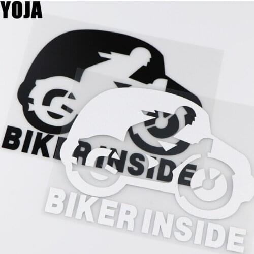 YOJA 18.8X15CM BIKER INSIDE Vinyl Car Sticker Decal Fashion Cartoon Pattern ZT2-0076