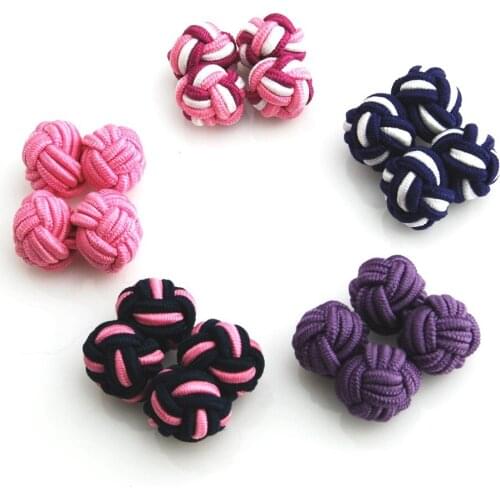 YHKS-S001 Colorful Silk Knot Cufflinks,5 pairs a lot - Factory Direct Selling