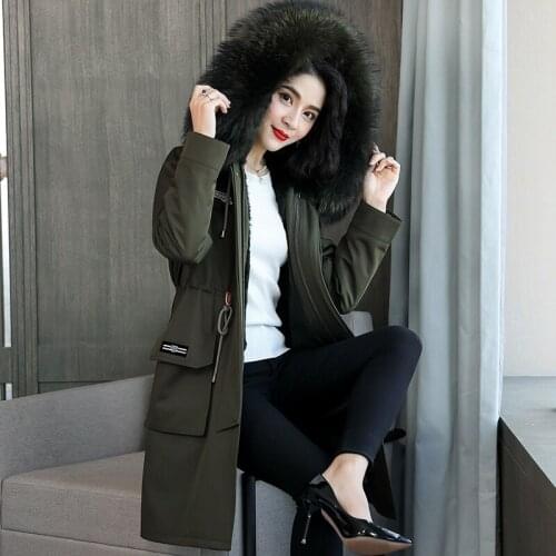 Fur Rabbit Natural Liner Parka Women Clothes 2020 Winter Jacket Women Raccoon Fur Collar Long Coat Female Overcoat MY