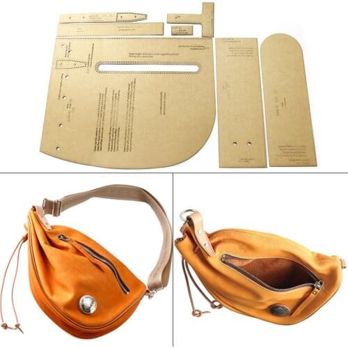 1 Set Of Leather Craft Fashion Chest Bag Crossbody Bag Sewing Pattern Hard Acrylic and Kraft Paper Stencil Template 28cm*36cm