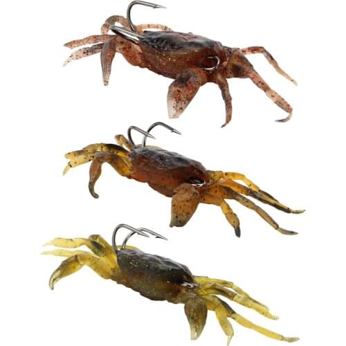 1PCS Silicone Road Bait 3D Simulation Crab Bait 8cm / 34.5g With Hook Sea Fishing Bait Tackle Sea Fishing Lures