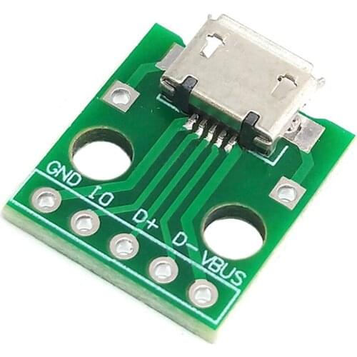 10PCS MICRO USB to Dip 2.54mm Female B Type Mike 5PIN SMD to Straight Plug Welded Female Head