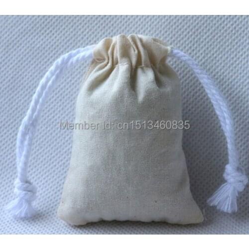 100pcs/lot free shipping cotton jewelry pouch cotton gift pouch cotton drawstring pouch bag custom logo jewelry bag cosmetic bag
