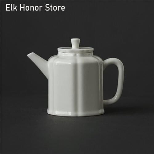 125ml White Jade Porcelain Teapot Mutton Fat Jade Ceramic Teakettle Household Kung Fu Tea Teaware Home Decoration Accessories