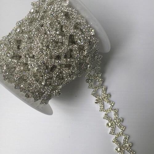 5Yards Crystal Rhinestone Chain Trim for DIY Clothes Accessory Dress Belts Headpiece Jewelry Making New Arrival