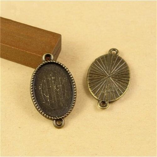 50pcs/lot Antique Bronze Plated Oval Cabochon Base Setting 18*13MM Inner Size Cameo Bases DIY Jewelry Making