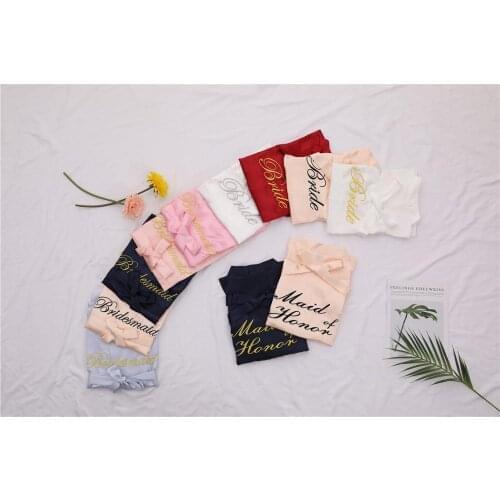 Shanghai Story Satin Bridal Robes for Bride, Bridesmaid, Maid of Honor with Title Embroidered on The Back