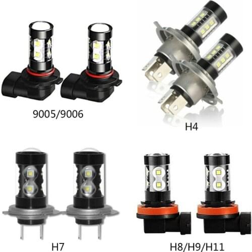 Car Lights Driving Headlight H4 H7 H8 H11 H9 9005 9006 Auto Fog Light LED Bulb Dustproof Waterproof Driving Running Lamp