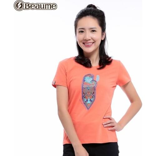 Beaume Camping Hiking Women T-Shirts Sports Breathable Fashion Print T Shirts