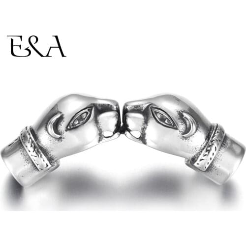 Stainless Steel Leopard to Leopard Connector Curved Hole 7mm DIY Punk Charms Bracelet Findings Masculine Jewelry Making Supplies