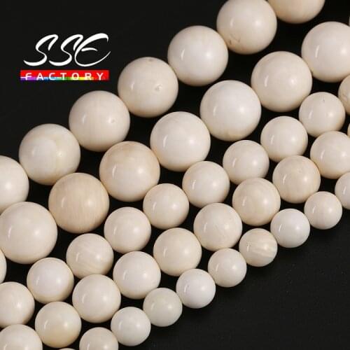 Wholesale Natural Ivory White Shell Beads Round Loose Beads For Jewelry Making DIY Bracelets Accessories 6/8/10/12mm 15'' Strand