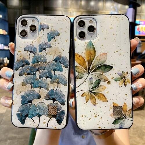 Gold Foil Chic Marble Phone Case For iPhone 12 11 Pro Max XS Max XR X 8 7 Plus 12 11 Pro 11 Shockproof Bumper Glitter Back Cover