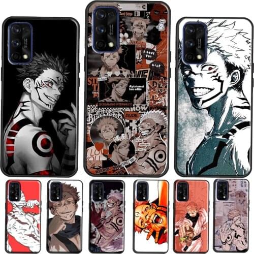 Jujutsu Kaisen Ryomen Sukuna Anime Case Cover For Realme Q3 Pro 6 7 8 Pro C3 C21 GT Neo Coque For OnePlus 9R 8T Nord 8 9 Pro