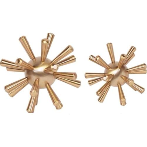 Home soft decoration sample room desktop cabinet porch cabinet decoration golden sea urchin ball stab ball creative ornaments