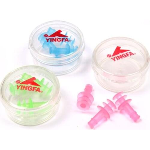 E1086 Children and mens professional silicone earplugs spiral waterproof swimming bath shampoo boxed swimming earplugs