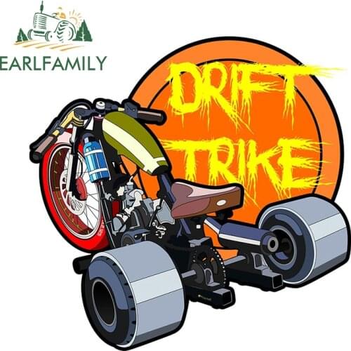 EARLFAMILY 13cm x 13cm For Drift Trike Creative Car Stickers Cartoon Decal Sunscreen Vinyl Material Graffiti Sticker Decoration