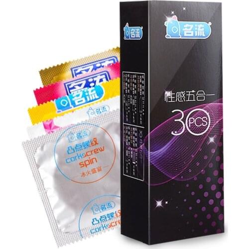 KUS Mix 5 Styles 120pcs/packs Smooth Double Laburicanted Condoms Sex Toys For Men Women