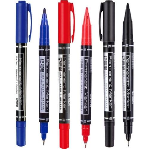 Smooth Writing Signature Gel Pen Permanent Paint Marker 0.5mm/1.0mm Red Blue Black Oily Waterproof Markers Pen Office Stationery