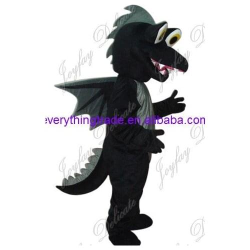 Hot selling Cute Adult cartoon character lovely black dragon Mascot Costume fancy dress party costumes
