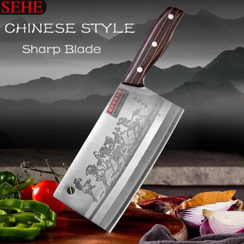 Hожи Kухонные Cutelo 7.5inch 9CR18Mov Kitchen Knife Stainless Steel Meat Chopping Cleaver Slicing Vegetables Chinese Chef Knife