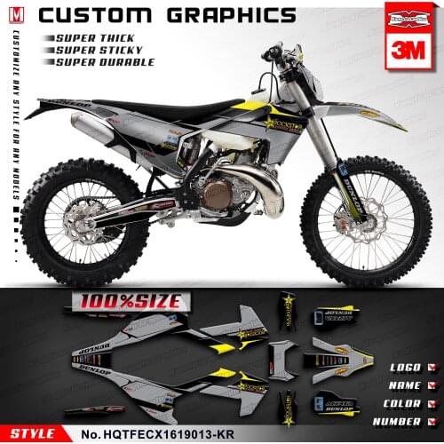 KUNGFU GRAPHICS Motocross Vinyl Decal Stickers Wraps Kit for TE FE TX FX FS TC FC 125 300 350 450 2017 2018 2019, Grey