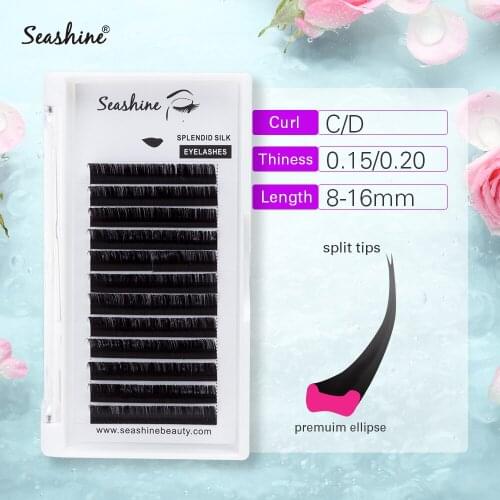 Hand Made Seashine Individual Lashes Eyelashes Extension Flat Lashes Premium Ellipse Lashes Shape Mink Lashes Free Shipping