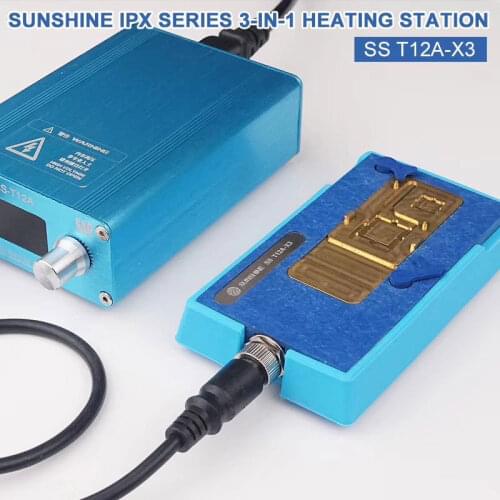 Sunshine T12A-x3 3-in-1 Soldering Station mainboard Repair Tool For Iphone 6 7 8 X Xs Max 11pro Cpu Heating Disassembly Platform