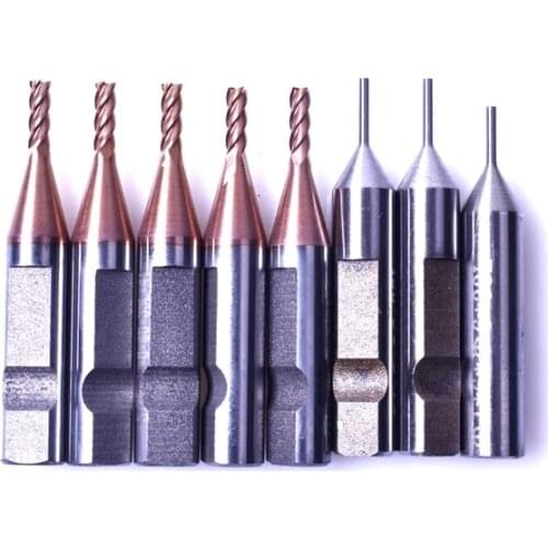 8pcs/lot 4 teeth carbide 2.0mm end milling cutter + Probe Decoder for V8/X6 key cutting machines