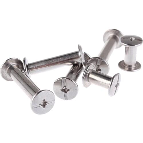 M5 Book Binding Rivet Screw 304 Stainless Steel Tubular Rivets Metal Snap Rivet Books Butt Screw Photo Album Binding Screw