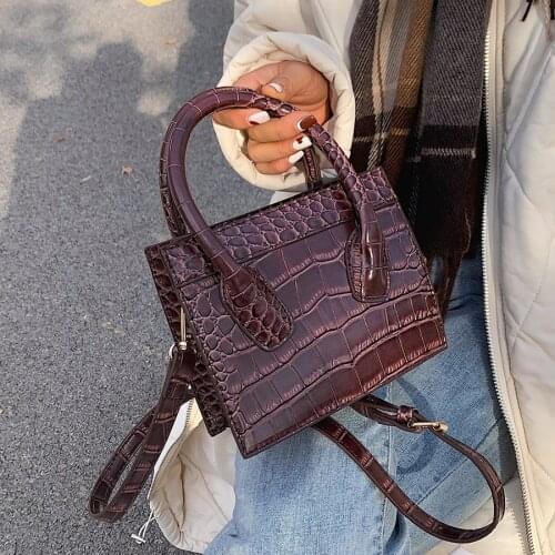 Mini Stone Pattern Designer PU Leather Crossbody Bags for Women 2020 Female Fashion Branded Totes Shoulder Handbags and Purses